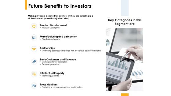 Future Benefits To Investors Product Development Ppt PowerPoint Presentation Ideas Design Inspiration
