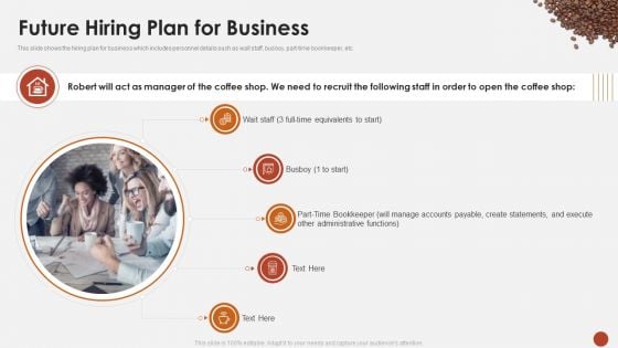 Future Hiring Plan For Business Blueprint For Opening A Coffee Shop Ppt Styles PDF