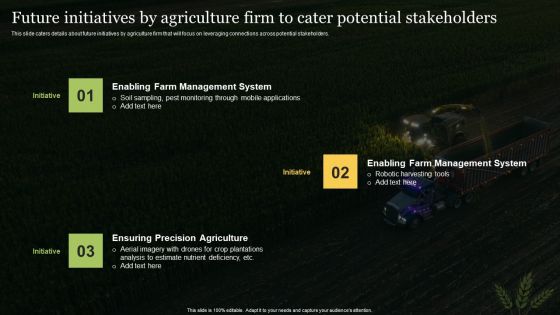 Future Initiatives By Agriculture Firm To Cater Potential Stakeholders Diagrams PDF