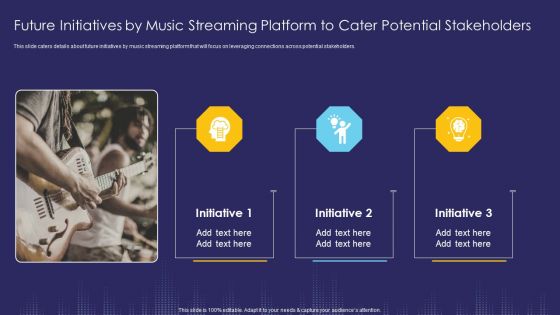 Future Initiatives By Music Streaming Platform To Cater Potential Stakeholders Ppt Inspiration Icons PDF