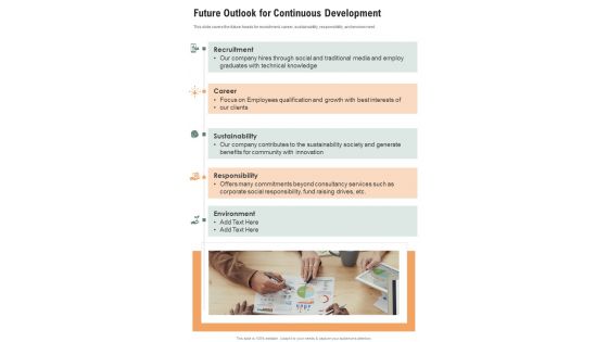 Future Outlook For Continuous Development One Pager Documents