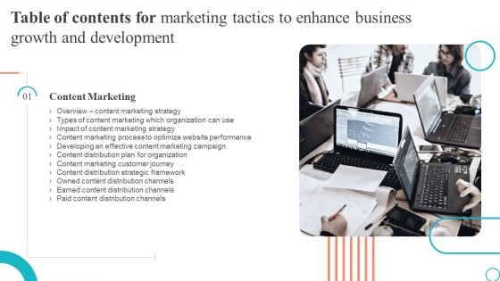 G02 Table Of Contents For Marketing Tactics To Enhance Business Growth And Development Mockup PDF
