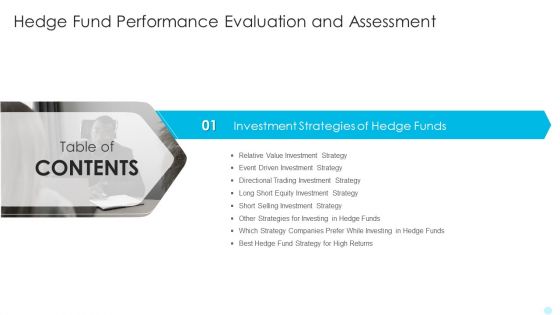 G9 Table Of Content Hedge Fund Performance Evaluation And Assessment Structure PDF