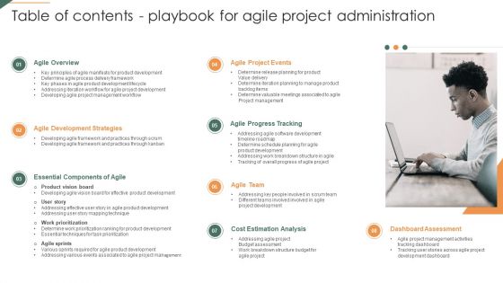 G9 Table Of Contents Playbook For Agile Project Administration Sample PDF
