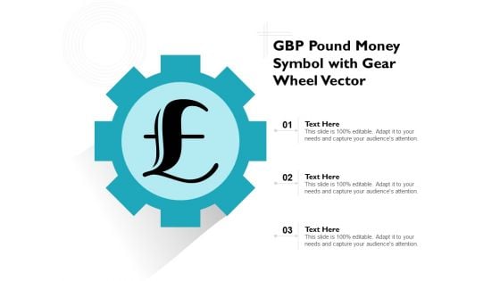 GBP Pound Money Symbol With Gear Wheel Vector Ppt PowerPoint Presentation File Graphics Tutorials PDF