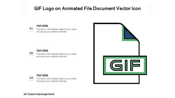 GIF Logo On Animated File Document Vector Icon Ppt PowerPoint Presentation Gallery Designs Download PDF