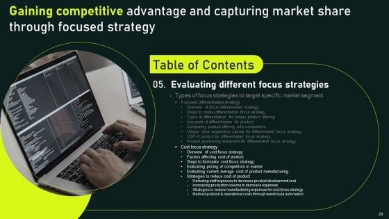 Gaining Competitive Advantage And Capturing Market Share Through Focused Strategy Ppt PowerPoint Presentation Complete Deck With Slides