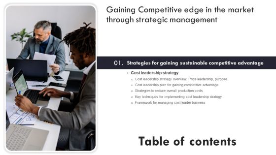 Gaining Competitive Edge In The Market Through Strategic Management Table Of Contents Microsoft PDF