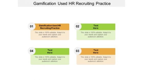 Gamification Used HR Recruiting Practice Ppt PowerPoint Presentation Show Sample Cpb Pdf