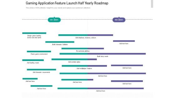 Gaming Application Feature Launch Half Yearly Roadmap Information