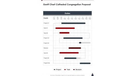 Gantt Chart Cathedral Congregation Proposal One Pager Sample Example Document