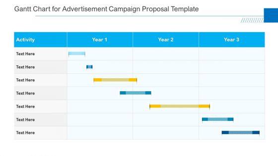 Gantt Chart For Advertisement Campaign Proposal Template Summary PDF