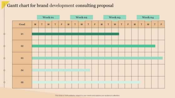 Gantt Chart For Brand Development Consulting Proposal Ppt PowerPoint Presentation Icon Professional PDF