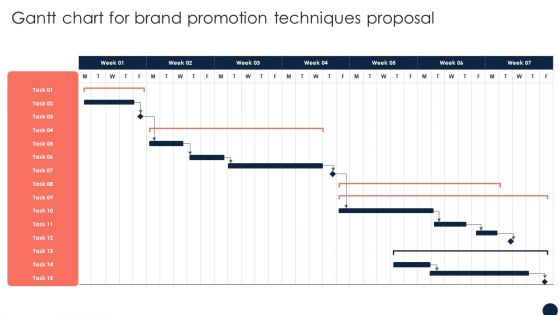 Gantt Chart For Brand Promotion Techniques Proposal Ppt Model Portrait PDF