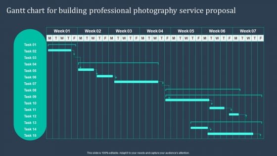 Gantt Chart For Building Professional Photography Service Proposal Rules PDF