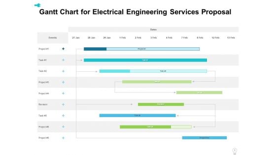 Gantt Chart For Electrical Engineering Services Proposal Ppt Layouts Layout PDF