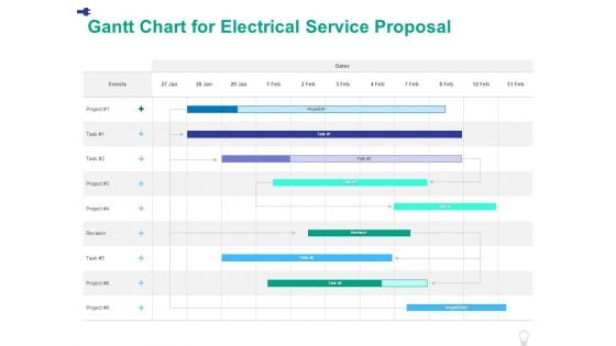 Gantt Chart For Electrical Service Proposal Ppt PowerPoint Presentation Styles Layouts