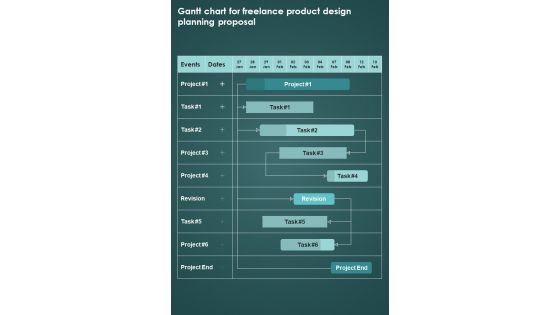 Gantt Chart For Freelance Product Design Planning Proposal One Pager Sample Example Document