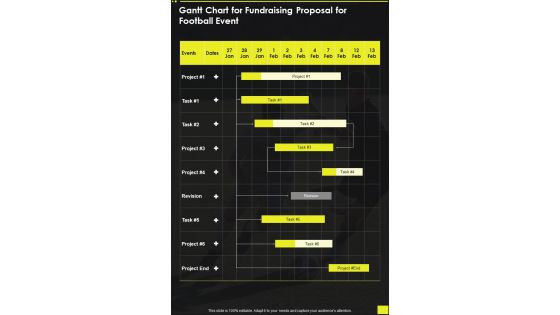 Gantt Chart For Fundraising Proposal For Football Event One Pager Sample Example Document