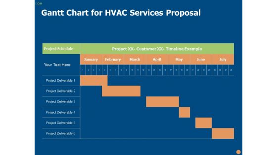 Gantt Chart For HVAC Services Proposal Ppt PowerPoint Presentation Layouts Structure PDF