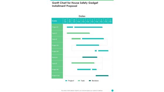 Gantt Chart For House Safety Gadget Installment Proposal One Pager Sample Example Document