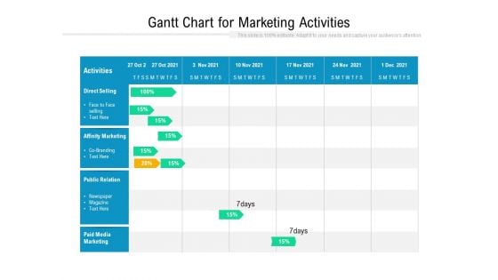 Gantt Chart For Marketing Activities Ppt PowerPoint Presentation Icon Files PDF