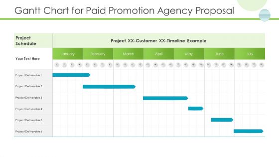 Gantt Chart For Paid Promotion Agency Proposal Pictures PDF