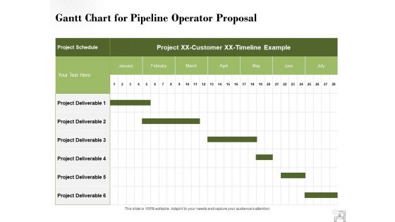 Gantt Chart For Pipeline Operator Proposal Ppt PowerPoint Presentation Styles Slide Portrait