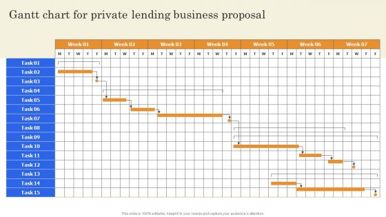 Gantt Chart For Private Lending Business Proposal Infographics PDF