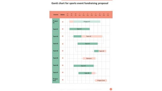 Gantt Chart For Sports Event Fundraising Proposal One Pager Sample Example Document