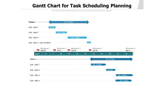 Gantt Chart For Task Scheduling Planning Ppt PowerPoint Presentation Model Vector