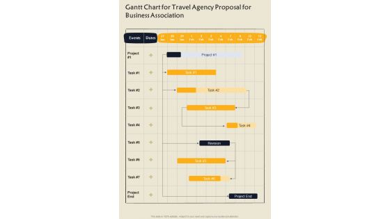 Gantt Chart For Travel Agency Proposal For Business Association One Pager Sample Example Document