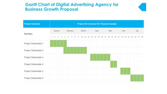 Gantt Chart Of Digital Advertising Agency For Business Growth Proposal Ppt PowerPoint Presentation Gallery Graphics