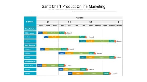 Gantt Chart Product Online Marketing Ppt PowerPoint Presentation File Gridlines PDF