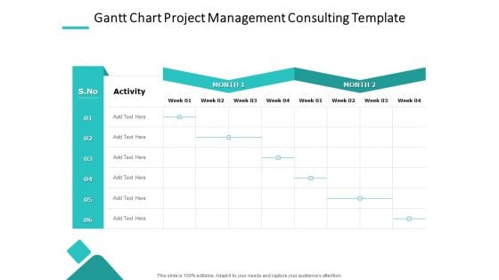 Gantt Chart Project Management Consulting Template Ppt PowerPoint Presentation Layouts Clipart Images PDF