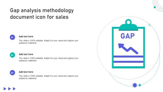 Gap Analysis Methodology Document Icon For Sales Topics PDF