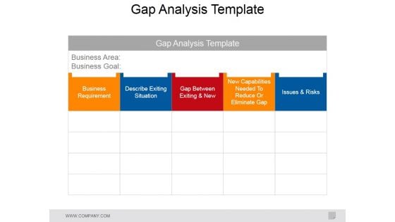 Gap Analysis Template 1 Ppt PowerPoint Presentation Portfolio Gridlines