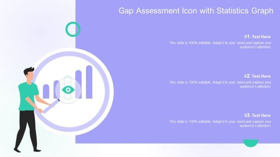 Gap Assessment Icon With Statistics Graph Ppt PowerPoint Presentation Professional Information PDF