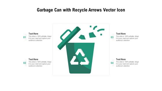 Garbage Can With Recycle Arrows Vector Icon Ppt PowerPoint Presentation File Files PDF