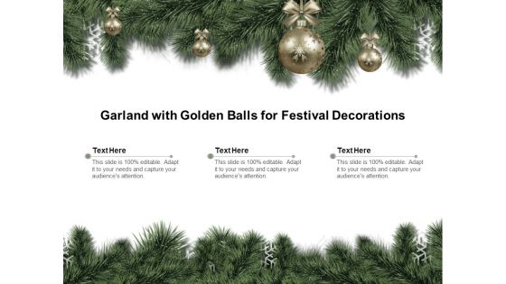 Garland With Golden Balls For Festival Decorations Ppt PowerPoint Presentation Model Skills