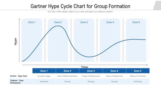 Gartner Hype Cycle Chart For Group Formation Ppt PowerPoint Presentation Gallery Show PDF