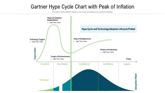 Gartner Hype Cycle Chart With Peak Of Inflation Ppt PowerPoint Presentation File Gridlines PDF