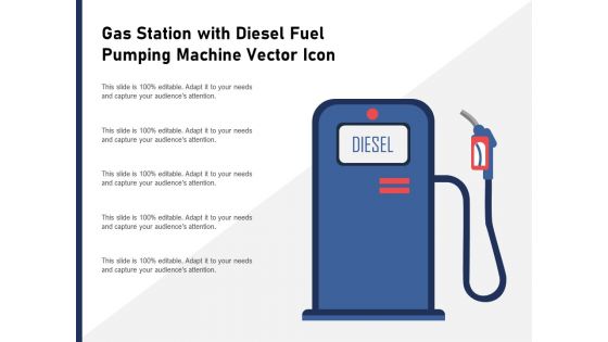 Gas Station With Diesel Fuel Pumping Machine Vector Icon Ppt PowerPoint Presentation Infographic Template Background Image PDF