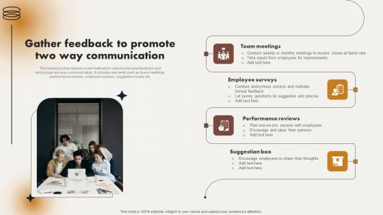 Gather Feedback To Promote Two Way Communication Ppt Styles Master Slide PDF