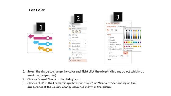 Gear Arrows With Icons For Planning Strategy Powerpoint Template