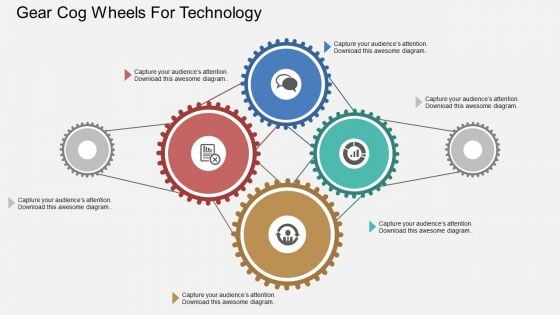 Gear Cog Wheels For Technology Powerpoint Templates