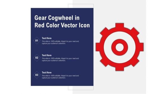 Gear Cogwheel In Red Color Vector Icon Ppt PowerPoint Presentation Layouts Background Image PDF