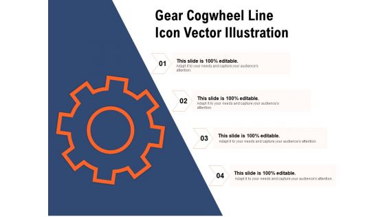 Gear Cogwheel Line Icon Vector Illustration Ppt PowerPoint Presentation File Graphics Design PDF