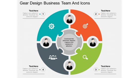 Gear Design Business Team And Icons Powerpoint Template