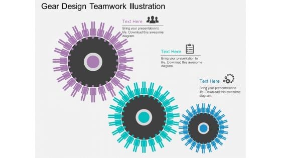 Gear Design Teamwork Illustration Powerpoint Template Gear Design Teamwork Illustration Powerpoint Template